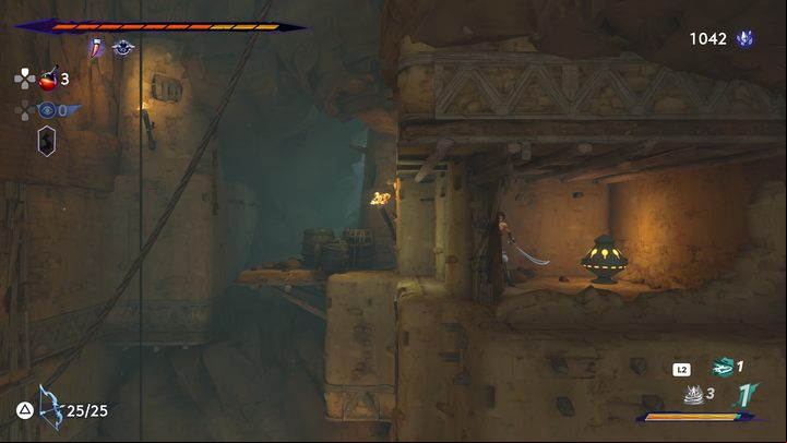 In a small room adjacent to the elevator shaft - Prince of Persia The Lost Crown: All Spirited Sand Jars (Prophecies) - Secrets and Collectibles - Prince of Persia The Lost Crown Guide