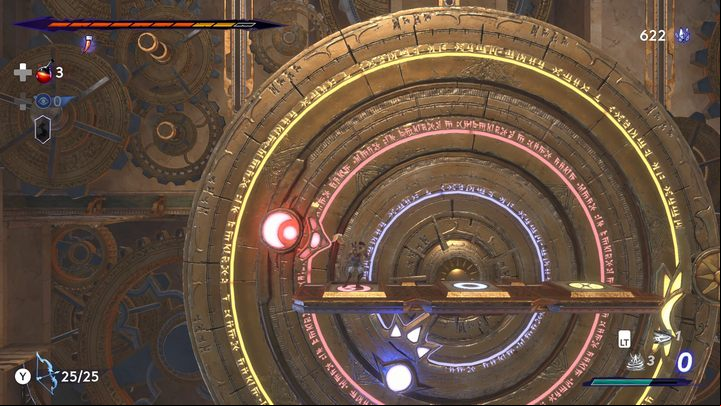 Once all the rings are set in motion, your task will be to synchronize them in such a way that they are activated at once by ing over the appropriate point - Prince of Persia The Lost Crown: How to solve the puzzle in the Upper City? - FAQ - Prince of Persia The Lost Crown Guide