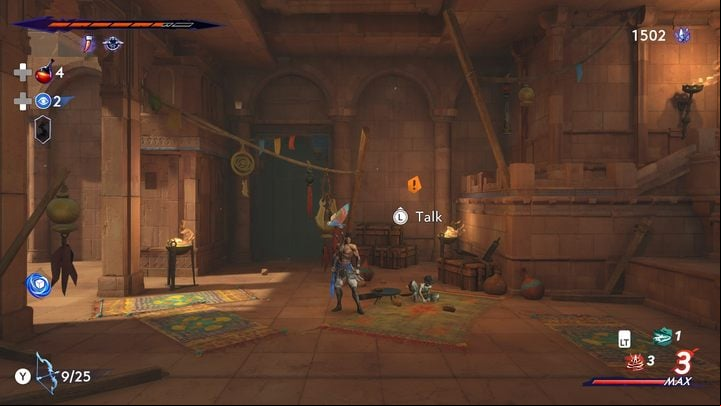 The girl is not located directly in this small region - you can find her at the border with Lower City - Prince of Persia The Lost Crown: All Maps (Fariba) - Secrets and Collectibles - Prince of Persia The Lost Crown Guide