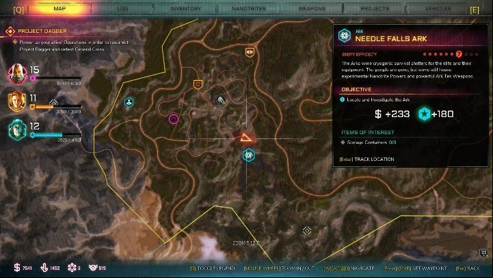 The Needle Falls Ark is located in the southern part of the Wilds - Grav-Dart Launcher | Weapons in Rage 2 - Weapons - Rage 2 Guide