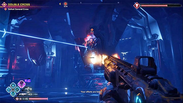 Wait for the game to mark the upper capsule - General Cross in Double Cross | Boss in Rage 2 - Bosses - Rage 2 Guide