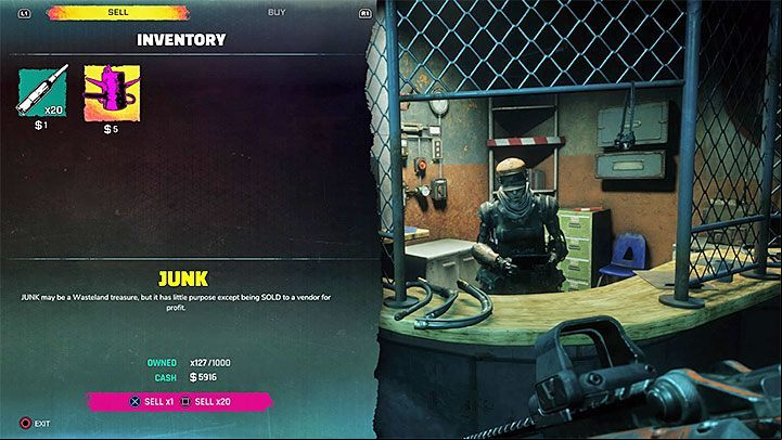 No, Junk can only be sold - Rage 2 Guide