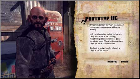 He will ask you to get a RC prototype, which is hidden inside the Shrouded Bunker - A Proposition/RC Prototype | Side missions - Side missions - Rage Game Guide & Walkthrough