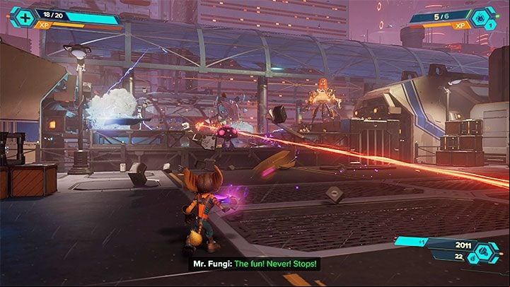 You will find the spybot at the very end of the factory adjacent to the marketplace, which is an optional mission objective - Ratchet & Clank Rift Apart: Nefarious City - collectibles, list of all, map - Secrets and Collectibles - Ratchet & Clank Rift Apart Guide