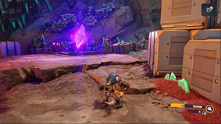 You must return to the dimension before the cataclysm, then head north and locate the blizon shown in the image - Ratchet & Clank Rift Apart: Blizar Prime - collectibles, list of all, map - Secrets and Collectibles - Ratchet & Clank Rift Apart Guide