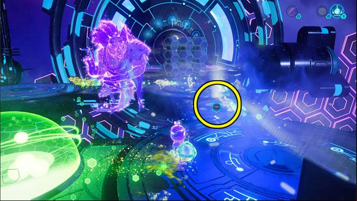 Finally, place the heavy sphere in the slot nearby that is shown in the picture - Ratchet & Clank Rift Apart: Repairing the anomaly and getting to the drill - walkthrough - Blizar Prime - Ratchet & Clank Rift Apart Guide