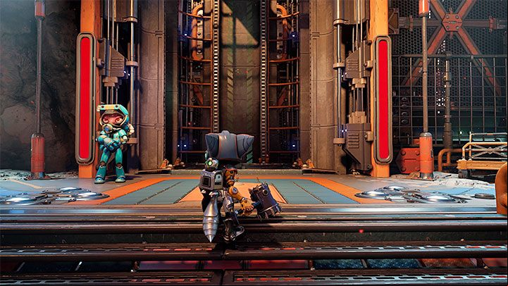 By completing all of Clank's puzzles, the purple anomaly will disappear Clank and you will be able to interact with the crank - Ratchet & Clank Rift Apart: Repairing the anomaly and getting to the drill - walkthrough - Blizar Prime - Ratchet & Clank Rift Apart Guide