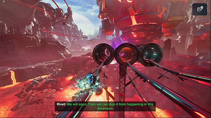 You can optionally destroy the crates you along the way - Ratchet & Clank Rift Apart: Repairing the anomaly and getting to the drill - walkthrough - Blizar Prime - Ratchet & Clank Rift Apart Guide