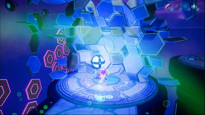 Go back towards the starting location, but on your way remove the lift sphere from the slot you used to catapult Clank - Ratchet & Clank Rift Apart: Clank, Return to Savali - puzzle guide, list - Clank and Kit Riddles - Ratchet & Clank Rift Apart Guide
