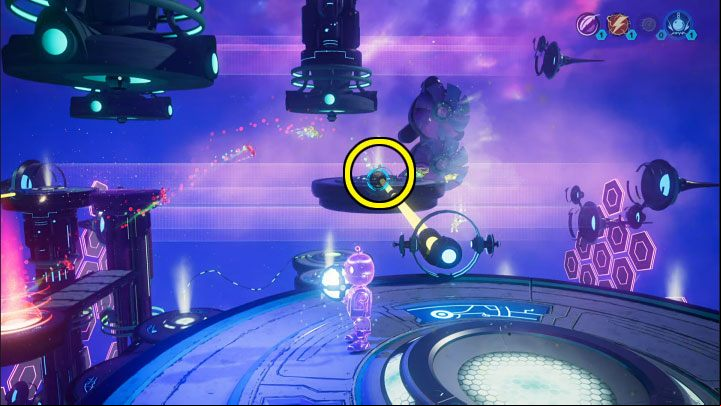 Once you got the lift sphere, turn 180 degrees and pull the electric sphere towards you - Ratchet & Clank Rift Apart: Clank, Return to Savali - puzzle guide, list - Clank and Kit Riddles - Ratchet & Clank Rift Apart Guide