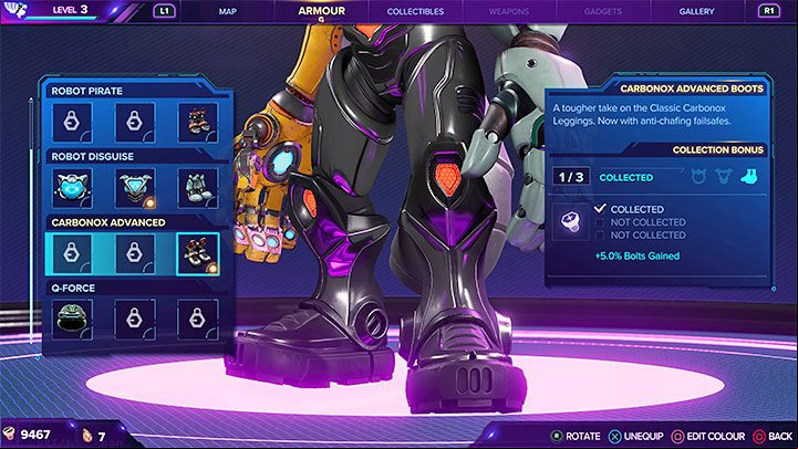 The reward for beating Sue is Karbonox Boots - Ratchet & Clank Rift Apart: Arena, Bronze Cup - walkthrough, all fights - Scarst Debris Cloud - Ratchet & Clank Rift Apart Guide