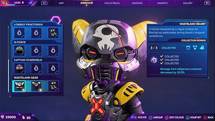 After you deliver all 12 Lorbs to the monk, you will receive the final reward - Wasteland Gear Helmet - Ratchet & Clank Rift Apart: Gaining Lombax Lore - walkthrough, shrines - Savali - Ratchet & Clank Rift Apart Guide