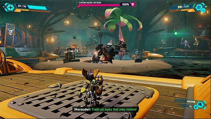 Crabcakes McGee will spawn on the central island - Ratchet & Clank Rift Apart: Crabcakes McGee, Ardolis - how to defeat? - Bosses - Ratchet & Clank Rift Apart Guide