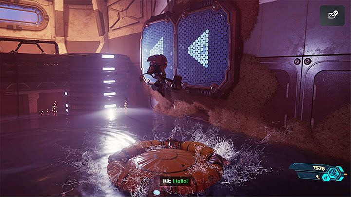 You will eventually reach the partially flooded northeast room - Ratchet & Clank Rift Apart: Find the Rubion Forge - walkthrough - Cordelion - Ratchet & Clank Rift Apart Guide