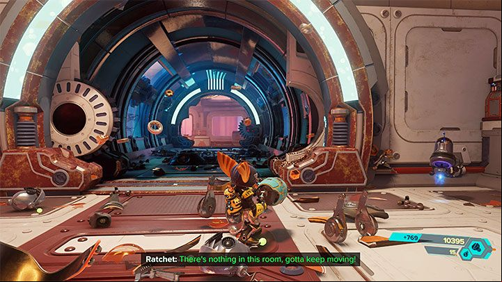 After a large explosion, Nefarious's machines will appear in the room, and you have to fight them - Ratchet & Clank Rift Apart: Repair the Rubion Forge - Cordelion - Ratchet & Clank Rift Apart Guide