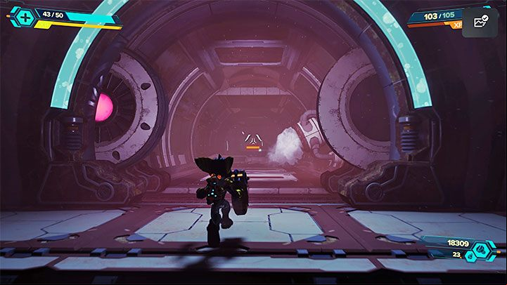 By removing the two locks in the middle room, a north age should unlock - Ratchet & Clank Rift Apart: Repair the Rubion Forge - Cordelion - Ratchet & Clank Rift Apart Guide