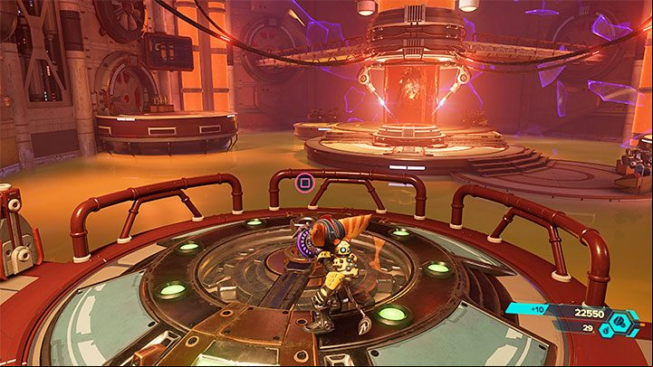 As you move through the vast underground complex of Kadaro Station in the dimension of the hot planet, you have to reach the location from the picture above - Ratchet & Clank Rift Apart: Freeing Juice and creating the Dimensionator - walkthrough - Cordelion - Ratchet & Clank Rift Apart Guide