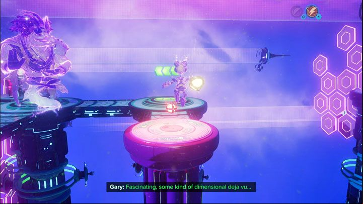 Remain on the pressure plate until the nearby platform has lowered - Ratchet & Clank Rift Apart: Protecting Morts and freeing Seekerpede - walkthrough - Return to Sargasso - Ratchet & Clank Rift Apart Guide