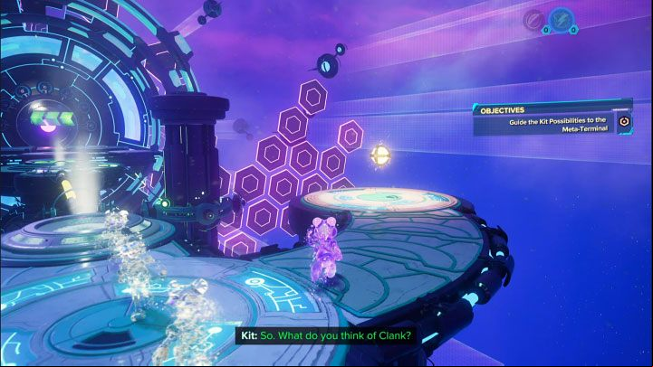 Start by going straight ahead from your starting point and picking up an Electric Sphere - Ratchet & Clank Rift Apart: Protecting Morts and freeing Seekerpede - walkthrough - Return to Sargasso - Ratchet & Clank Rift Apart Guide