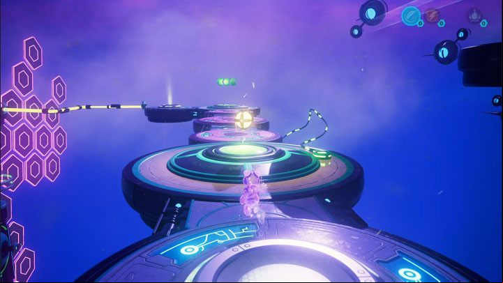 Follow the main path all the way straight ahead until you reach the Electric Sphere - take it - Ratchet & Clank Rift Apart: Protecting Morts and freeing Seekerpede - walkthrough - Return to Sargasso - Ratchet & Clank Rift Apart Guide