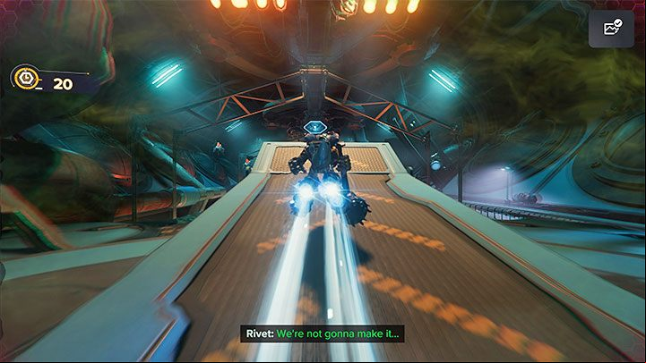 As the cage starts moving, the chase scene will begin - Ratchet & Clank Rift Apart: Follow the cell - Viceron - Ratchet & Clank Rift Apart Guide