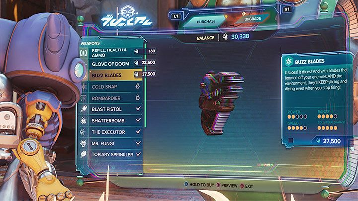 There are about 20 types of weapons in the game and it's quite convenient that you can carry them all in your inventory - Ratchet & Clank Rift Apart: Combat - Basics - Ratchet & Clank Rift Apart Guide