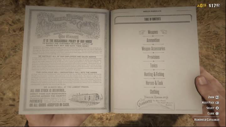 After completing the prologue, you will get a handheld catalogue, which will make it extremely easy for you to shop in Red Dead Online - Ammunition, gunsmith and the hand cata Red Dead Online - Combat and Equipment - Red Dead Online Guide