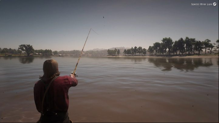 In this case, you can cast the rod from any river bank - Red Dead Redemption 2: Legendary Bluegill - maps, tips - Legendary fish - Red Dead Redemption 2 Guide