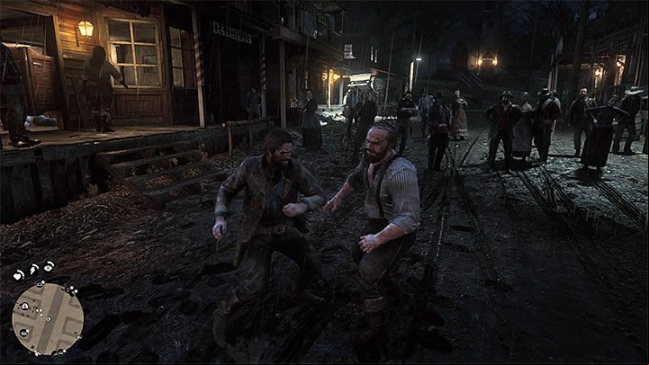 The second part of the mission takes place outside the saloon - your objective is to defeat Tommy who is a more challenging fighter - Red Dead Redemption 2: Americans At Rest - walkthrough - Chapter 2 - Horseshoe Overlook - Red Dead Redemption 2 Guide