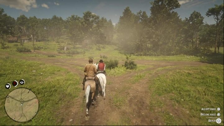 Dutch will propose a race - if you agree, you will race with him - Red Dead Redemption 2: American Distillation - walkthrough - Chapter 3 - Clemens Point - Red Dead Redemption 2 Guide