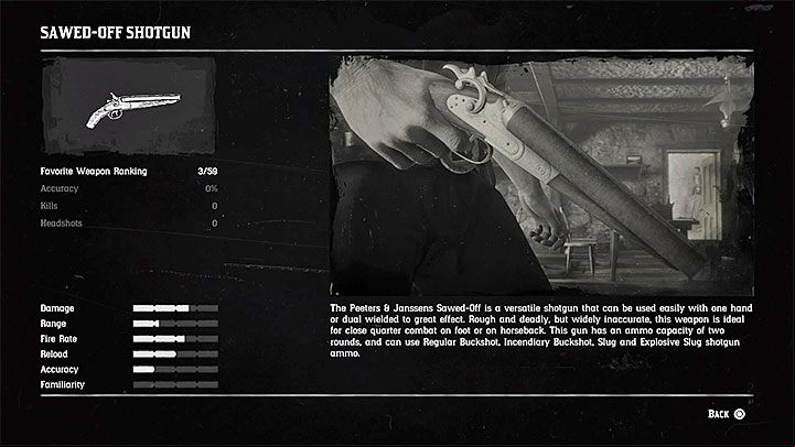 It is easy to forget about one of the sidearms, the Sawed-Off Shotgun - Red Dead Redemption 2: The best weapons guide - Game basics - Red Dead Redemption 2 Guide