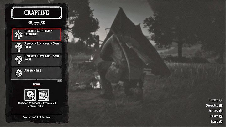 The last option is to craft ammo - Red Dead Redemption 2: Ammo, arrows - how to refill? - Combat - Red Dead Redemption 2 Guide