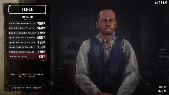 If a man escapes you 3 times, you will be able to buy a map from the Fence - Red Dead Redemption 2: High Stakes Treasure Map - how to get the treasure? - Treasure Maps - Red Dead Redemption 2 Guide