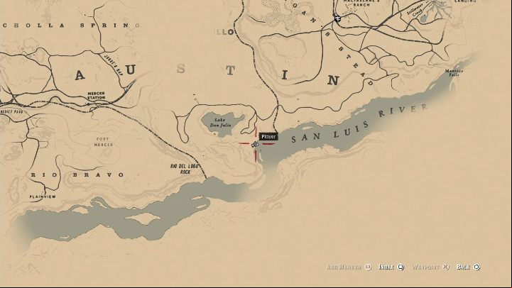This fish is in the southern part of the map, near Lake Don Julio - Red Dead Redemption 2: Legendary Largemouth Bass - maps, tips - Legendary fish - Red Dead Redemption 2 Guide