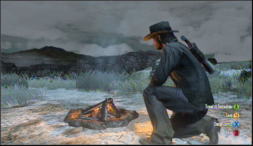 If you are in the desert then you have to make a fire camp - Basics - How to save the game? - Basics - Red Dead Redemption - Game Guide and Walkthrough
