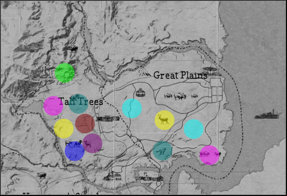 Animal list - Maps - Fauna - Maps - Red Dead Redemption - Game Guide and Walkthrough