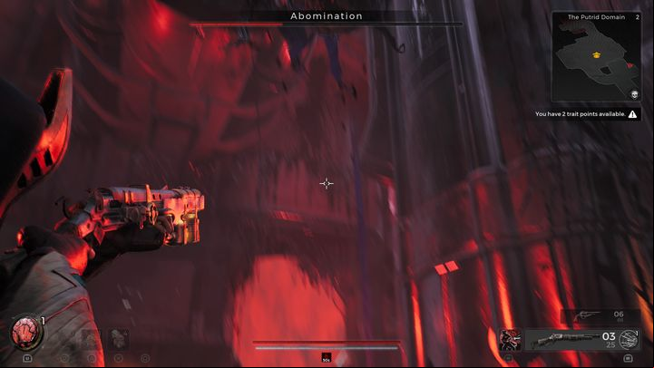 In the third phase, when its HP falls to a dangerously low level, the boss will start to levitate and shoot projectiles - Remnant 2: How to beat Abomination? - Nerud - Remnant 2 Guide