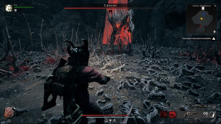 After taking down about 40% of the boss's health bar, it'll start glitching and flashing red - Remnant 2: How to beat Cancer? - Root Earth - Remnant 2 Guide