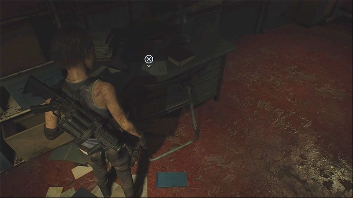 The document lies on a poorly lit desk in the same southern Office room located in the Sewers - Resident Evil 3: Sewers secrets, collectibles - Collectibles and secrets - Resident Evil 3 Guide