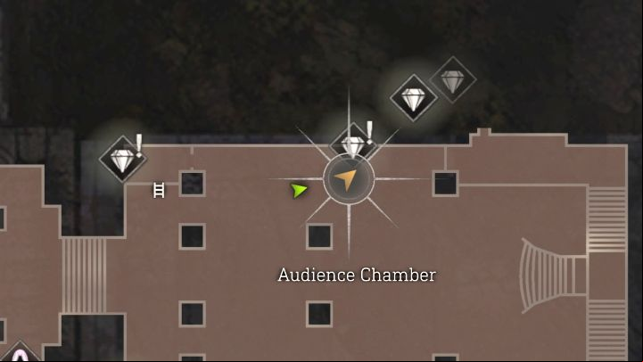 Interactive Map: Castle Locked Drawer #1 - Audience Chamber - Resident Evil 4 Remake: Locked Drawers map - Castle - Secrets - Resident Evil 4 Remake Guide