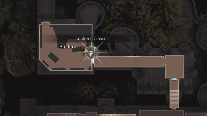 Interactive Map: Castle Locked Drawer #2 - Bindery - Resident Evil 4 Remake: Locked Drawers map - Castle - Secrets - Resident Evil 4 Remake Guide