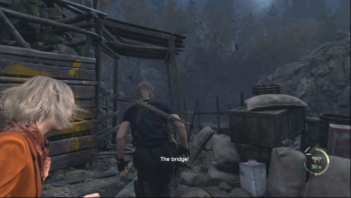 The rope bridge that Leon and Ashley will reach will get destroyed - Resident Evil 4 Remake: How to escape Mendez? - Campaign - Resident Evil 4 Remake Guide