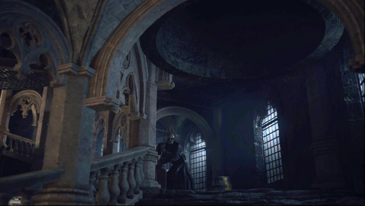 The second type of traps are large iron balls rolling down twisted staircases - Resident Evil 4 Remake: How to avoid traps in the Clock Tower? - Campaign - Resident Evil 4 Remake Guide