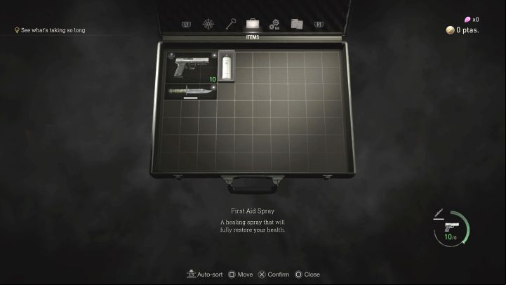 The best way to heal is with First Aid Spray, so you can restore to full health - Resident Evil 4 Remake: How to heal and how to increase the health bar? - Combat - Resident Evil 4 Remake Guide