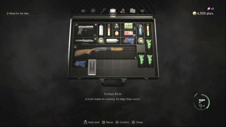 To pick up such a knife, you need to have a free slot in your inventory - Resident Evil 4 Remake: How to repair the Combat Knife? - Equipment - Resident Evil 4 Remake Guide