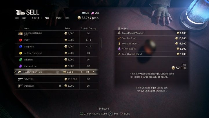 After everything is done, go to the nearest Merchant and sell him this valuable catch - Resident Evil 4 Remake: Egg Hunt - Requests - Resident Evil 4 Remake Guide