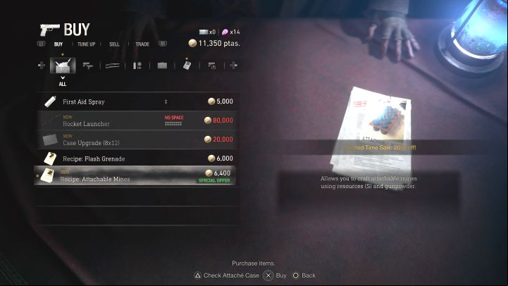 Recipe for making mines is available for purchase from the merchant starting from chapter 4 - Resident Evil 4 Remake: List of all weapons - Basics - Resident Evil 4 Remake Guide