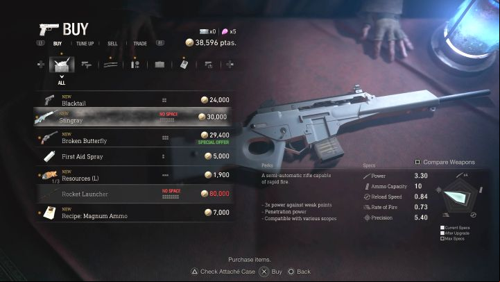 The semi-automatic rifle is available for purchase from the merchant starting from chapter 7, which is when you reach Castle - Resident Evil 4 Remake: List of all weapons - Basics - Resident Evil 4 Remake Guide