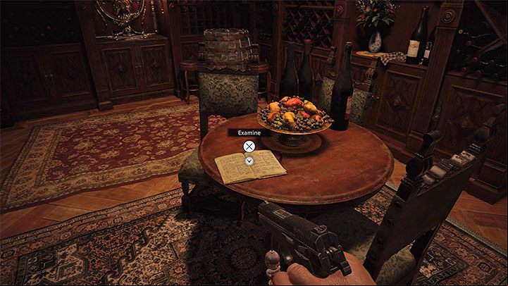 The book is on the table in the Wine Room on the first floor of the castle - Resident Evil Village: Dimitrescu Castle - List of all Files - Files - Resident Evil Village Guide