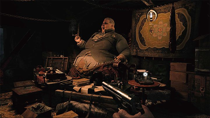 Start exploring floor B4 - Materials by visiting Duke, who has set up his store in the nearby cargo elevator (you will later use it to travel between the main floors of the factory) - Resident Evil Village: Exploring floor B4 - walkthrough - Factory - Resident Evil Village Guide